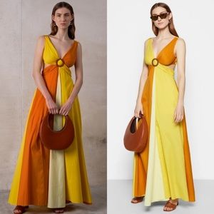 STAUD Passage Dress in Sun Bleached Wallflower Yellow in Size 2 NWT